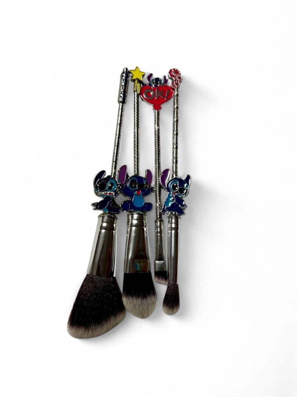 Disney Stitch 4 Piece Makeup Brush Set Beauty Cosmetic Tools Gift Set